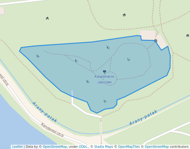 walking in Kalandváros Játszótér map in Szombathely