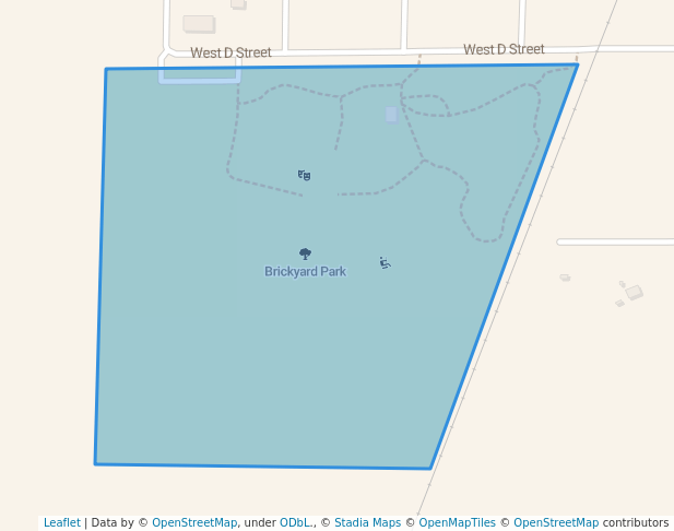 walking in Brickyard Park map in Hastings