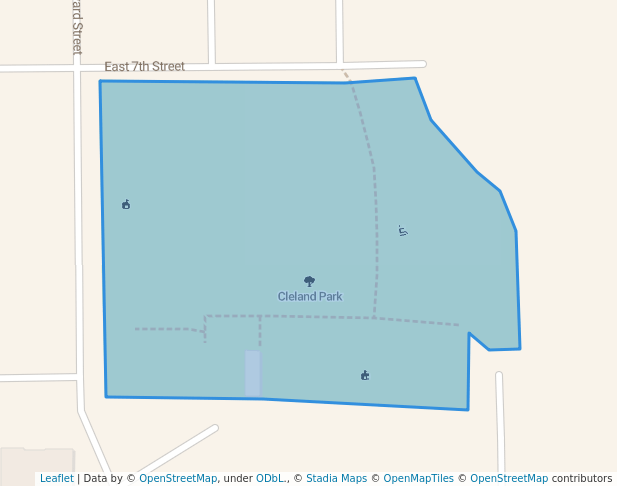 walking in Cleland Park map in Delta