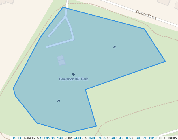 walking in Beaverton Ball Park map in Beaverton