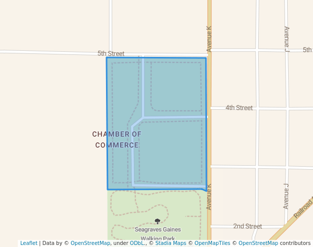 walking in Seagraves Sports Park map in Seagraves