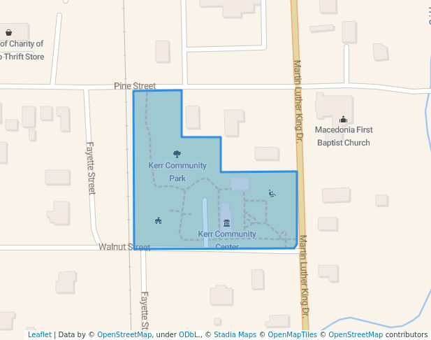 walking in Kerr Park map in Bastrop