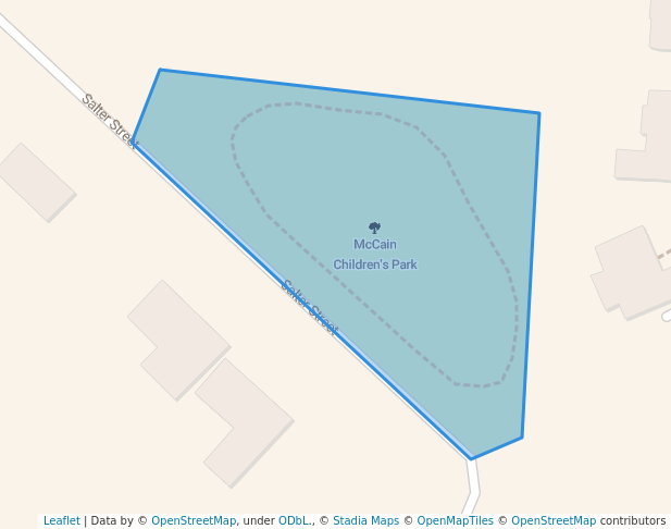 walking in McCain Children's Park map in Natchitoches