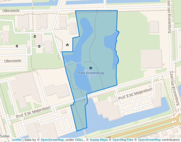 walking in Park Kronenburg map in Amstelveen