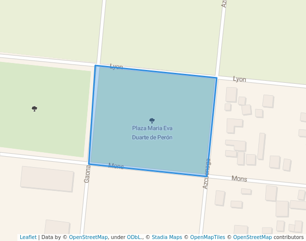 walking in Plaza Maria Eva Duarte de Perón map in Ostende