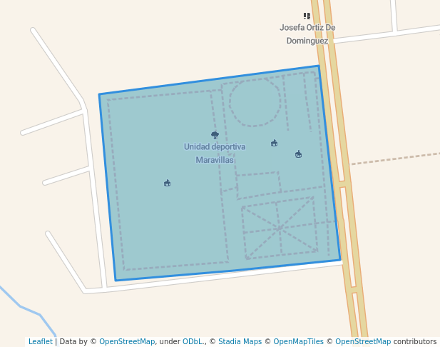 walking in Unidad deportiva Maravillas map in Teocaltiche