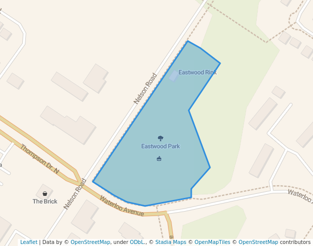 walking in Eastwood Park map in Thompson