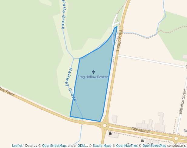 walking in Frog Hollow Reserve map in Bungendore