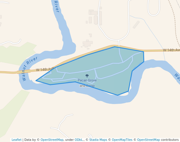 walking in Pecan Grove and Camp map in Winfield