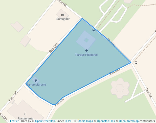 walking in Parque Pitágoras map in Seropédica