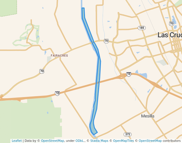 walking in La Llorona Park map in Las Cruces
