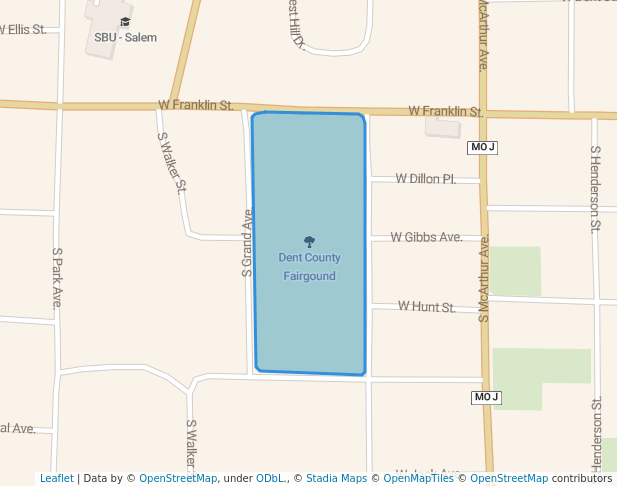 walking in Dent County Fairgound map in Salem