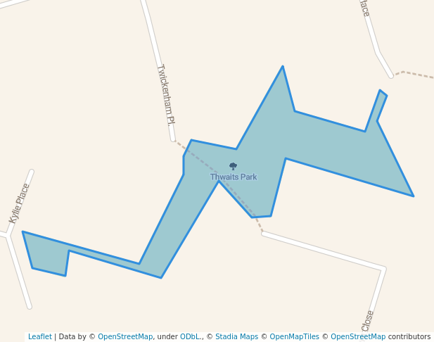 walking in Thwaits Park map in Moss Vale