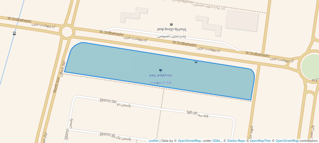 walking in پارک اردیبهشت map in Baharestan