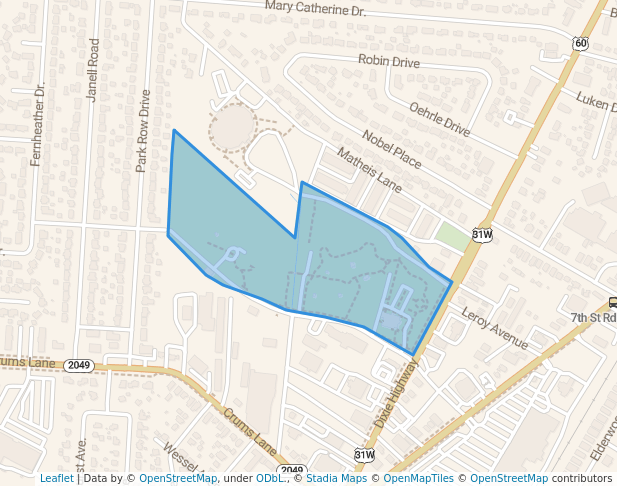 walking in Shively Park map in Shively