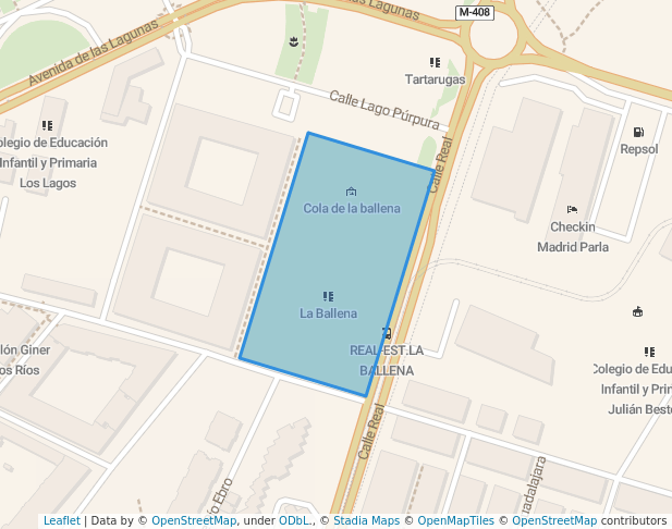 walking in Parque de la Ballena map in Parla