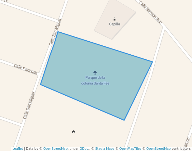 walking in Parque de la colonia Santa Fee map in La Paz