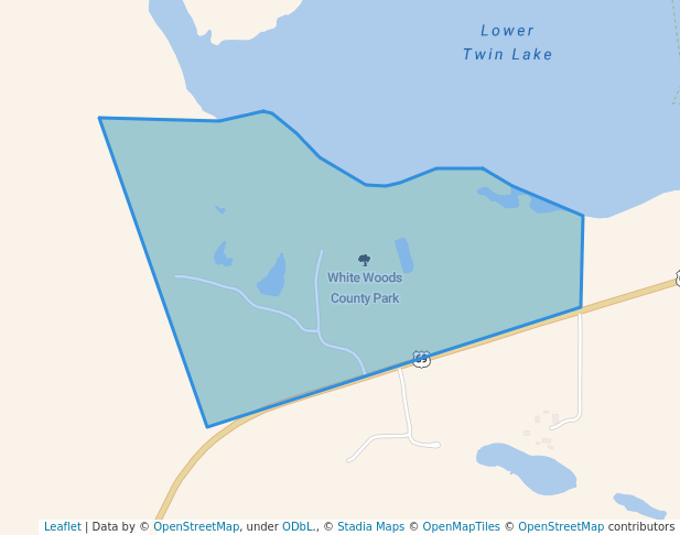 walking in White Woods County Park map in Albert Lea