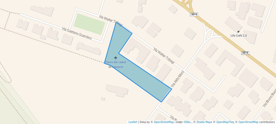 walking in Parco dei caduti di Nassyria map in Argenta