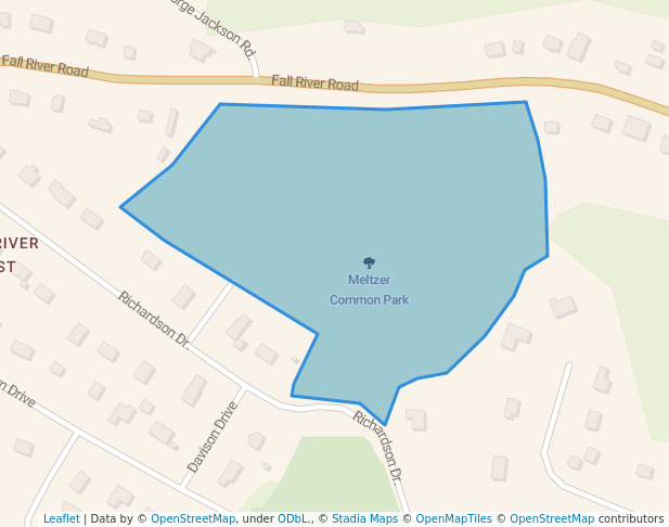 walking in Meltzer Common Park map in Fall River