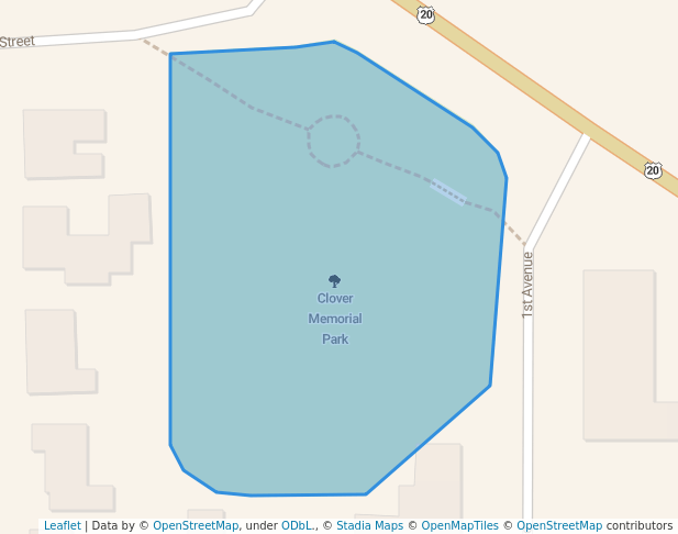 walking in Clover Memorial Park map in Sweet Home