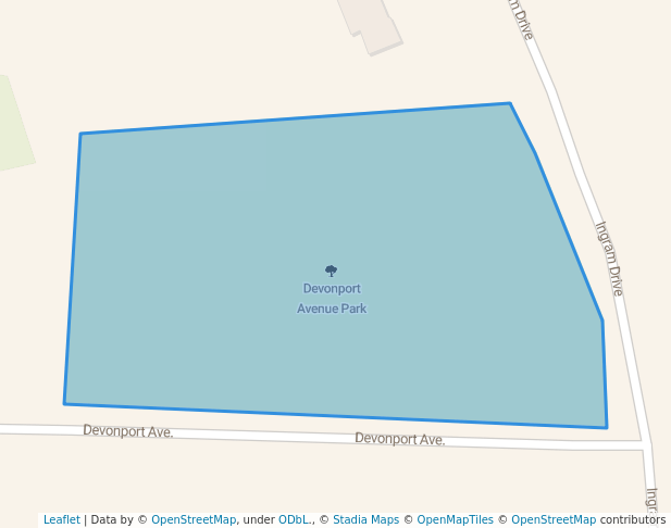 walking in Devonport Avenue Park map in Fall River