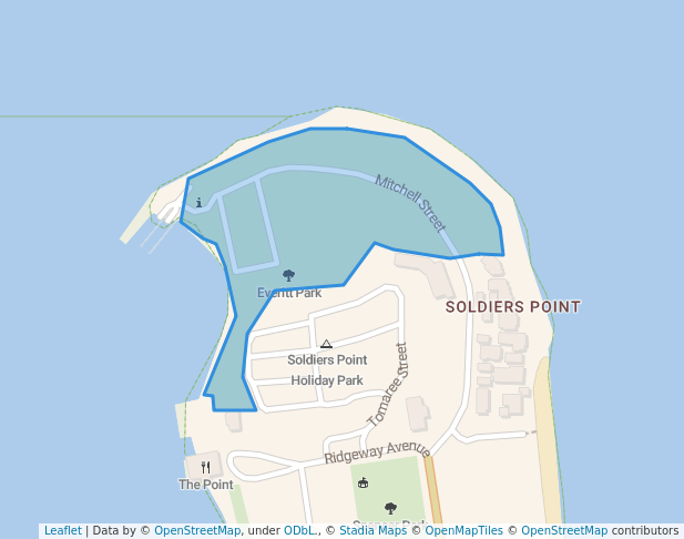 walking in Everitt Park map in Soldiers Point