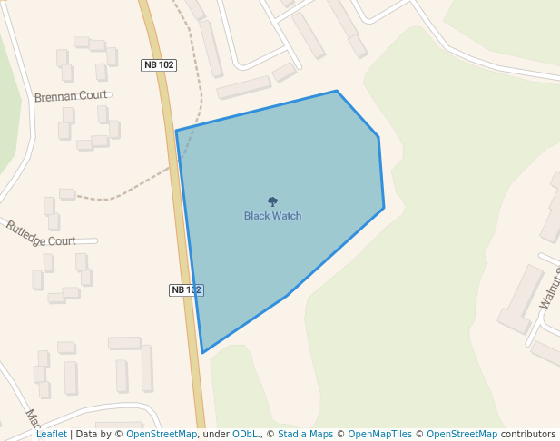 walking in Black Watch map in Oromocto