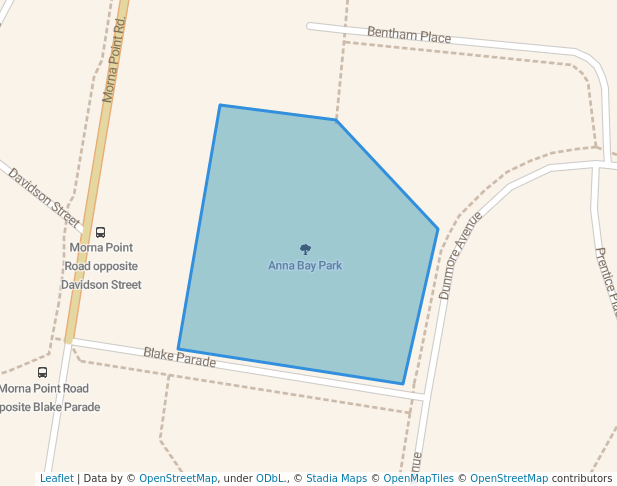 walking in Anna Bay Park map in Anna Bay