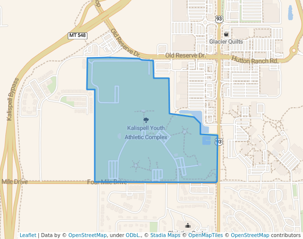 walking in Kalispell Kid Park map in Kalispell