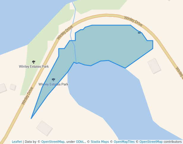 walking in Winley Estates Park map in Fall River