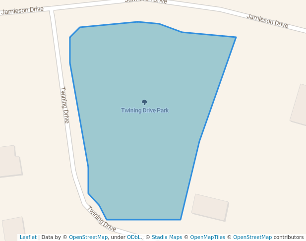 walking in Twining Drive Park map in Fall River