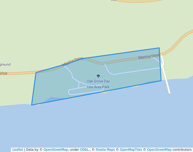 walking in Oak Grove Day Use Area Park map in Ukiah