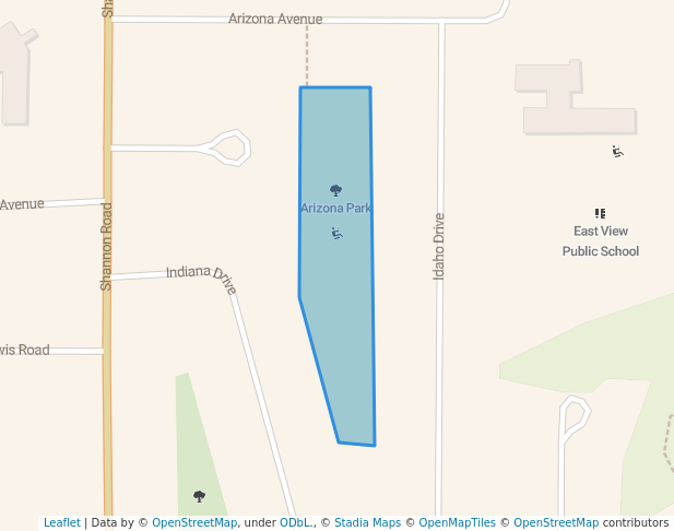 walking in Arizona Park map in Sault Ste. Marie