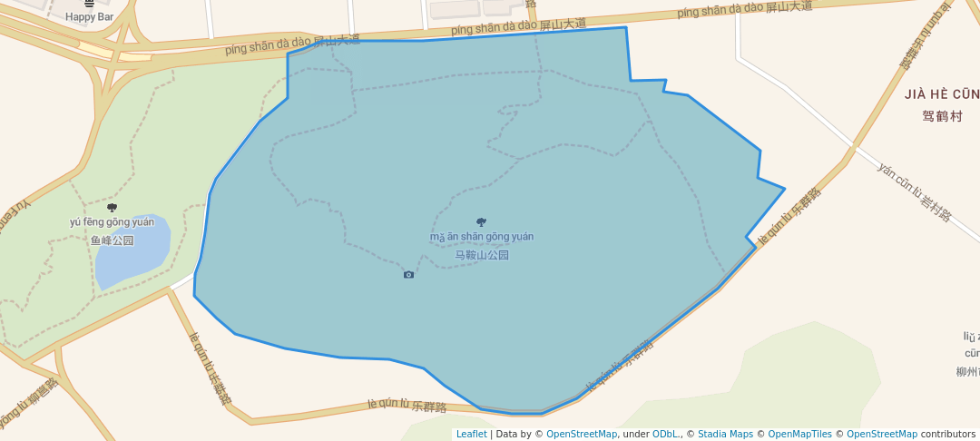 walking in 马鞍山公园 map in 柳州市