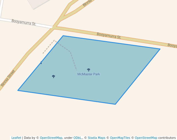 walking in McMaster Park map in Coolah