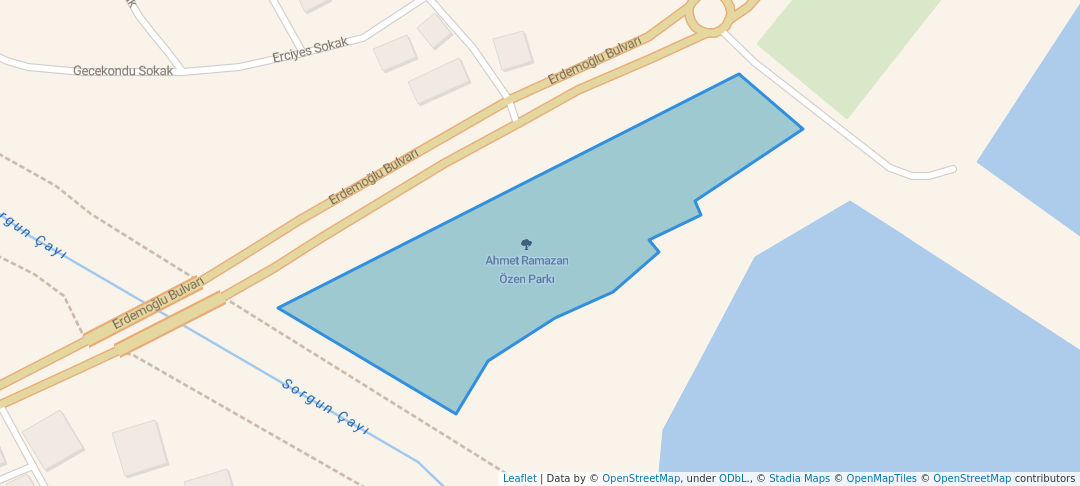 walking in Ahmet Ramazan Özen Parkı map in Erdemli