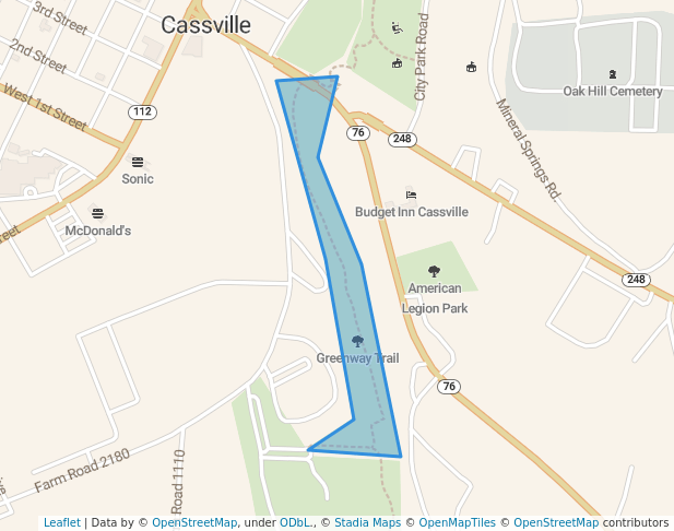 walking in Greenway Trail map in Cassville