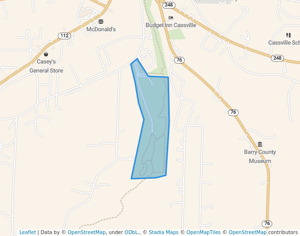 walking in Park/Greenway map in Cassville