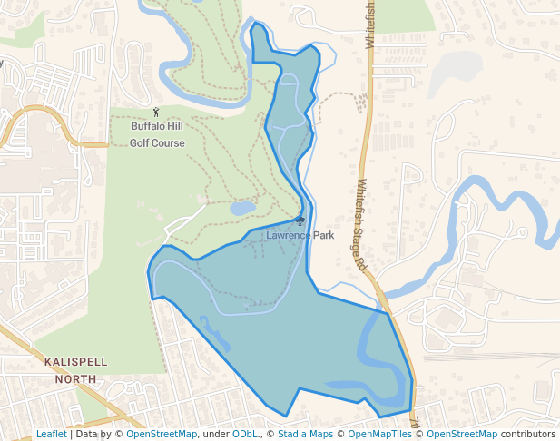 walking in Lawrence Park map in Kalispell