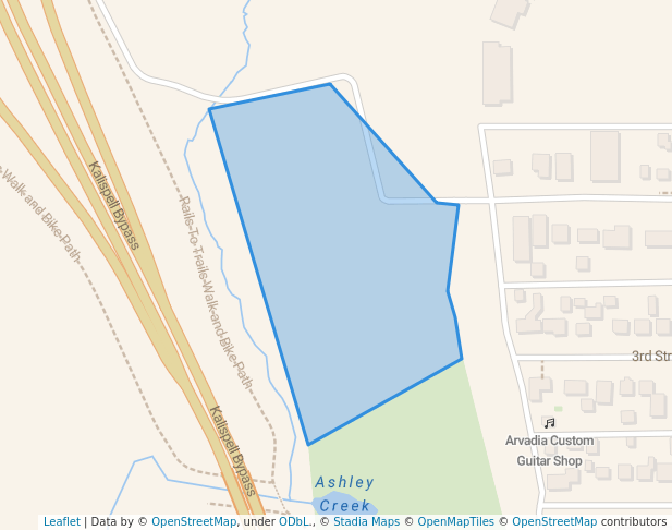 walking in Ashley Creek Park map in Kalispell