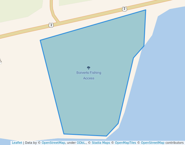 walking in Boiverts Fishing Access map in Marion