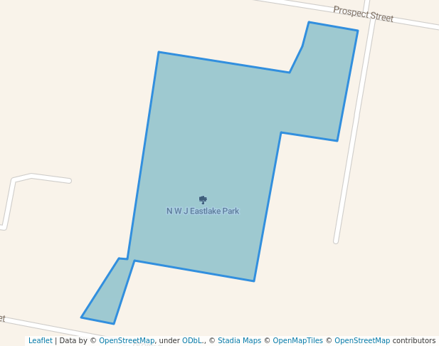 walking in N W J Eastlake Park map in Young