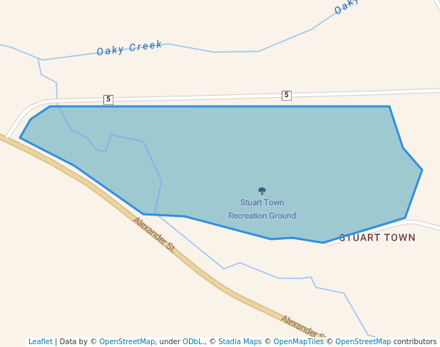 walking in Stuart Town Recreation Ground map in Stuart Town