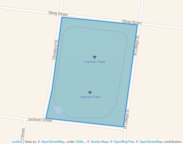 walking in Harmon Field map in Martin