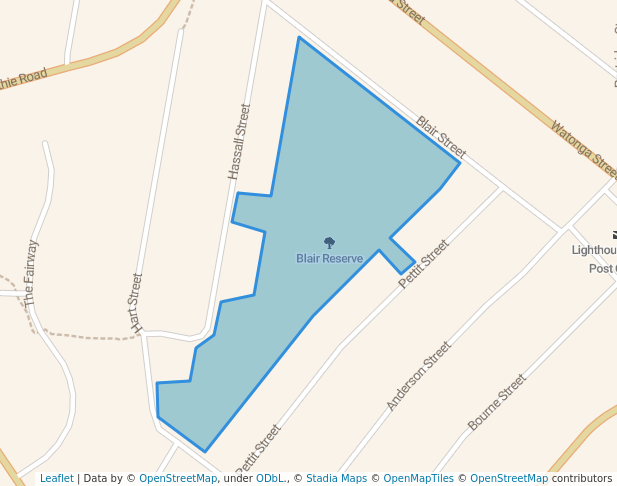 walking in Blair Reserve map in Port Macquarie