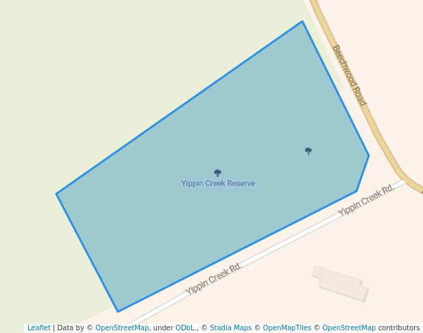 walking in Yippin Creek Reserve map in Yippin Creek