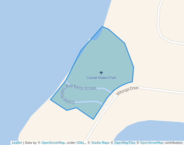 walking in Crystal Waters Park map in Yamba