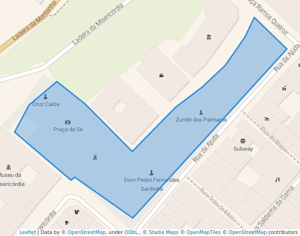 walking in Praça da Sé map in Salvador