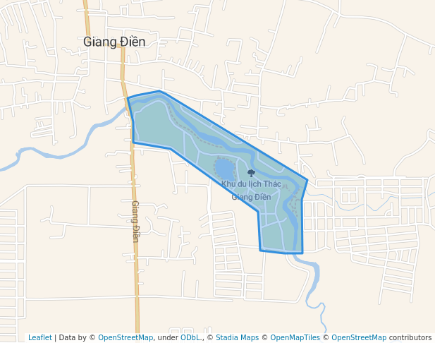 walking in Khu Du Lịch Thác Giang Điền map in thành phố Biên Hòa